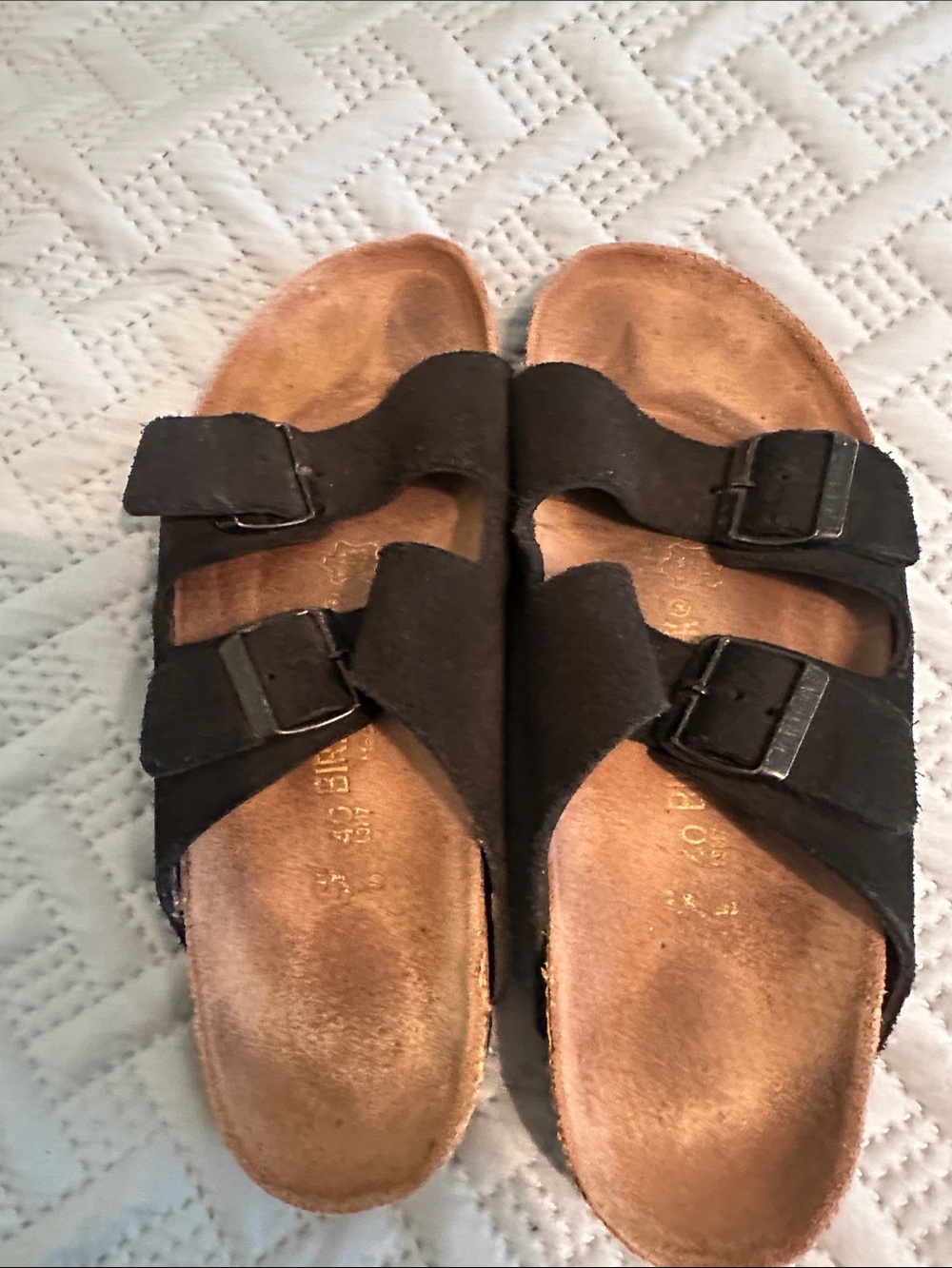 Birkenstock Women's Black Double-Buckle Suede Slide Sandals
